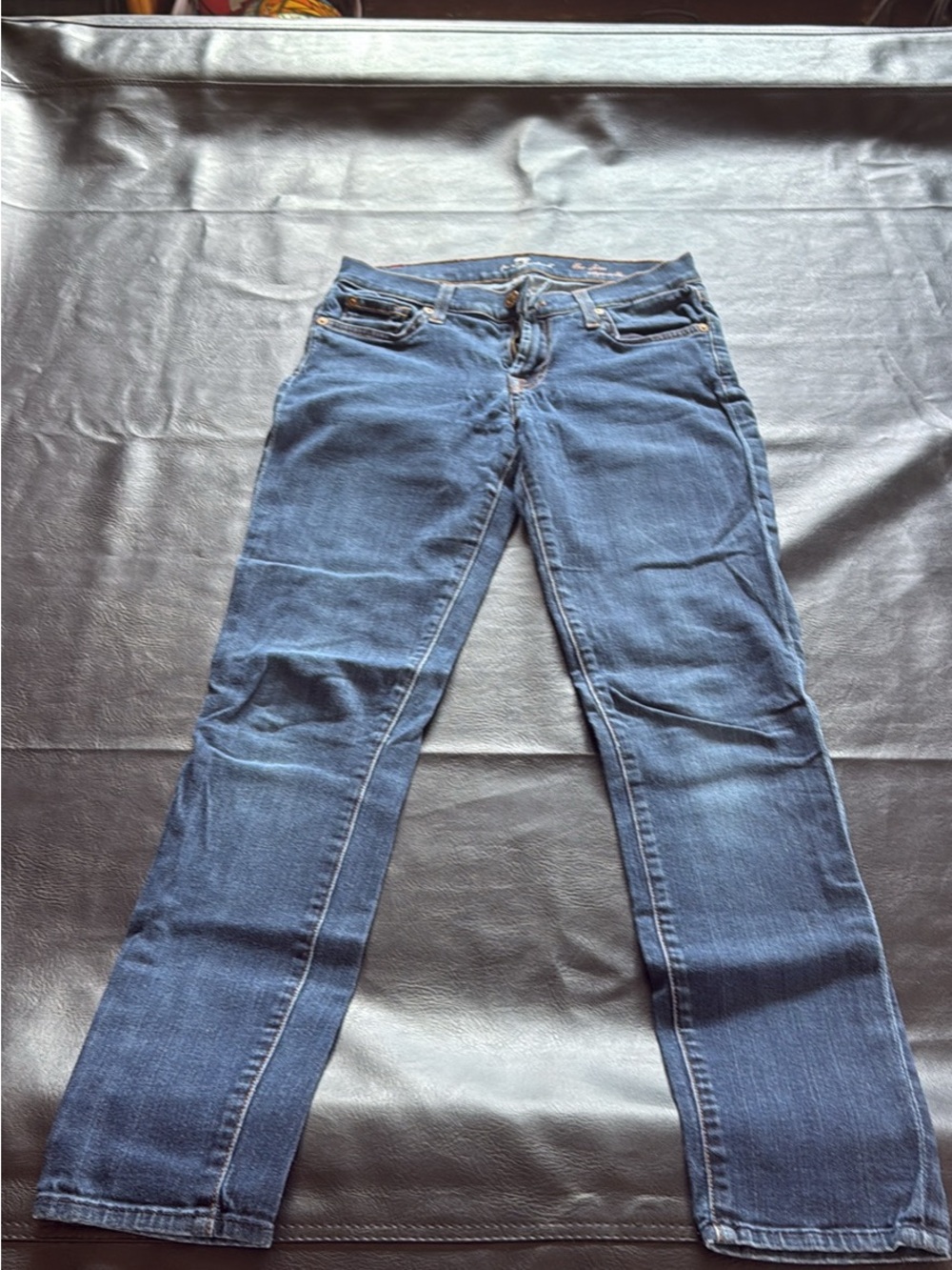 7 For All Mankind Dark Blue Straight Leg Jeans